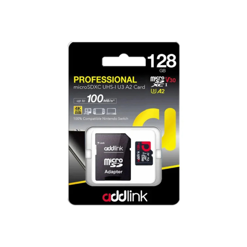 Addlink SDXC UHS- 128GB Micro SD Card - مساحة تخزين